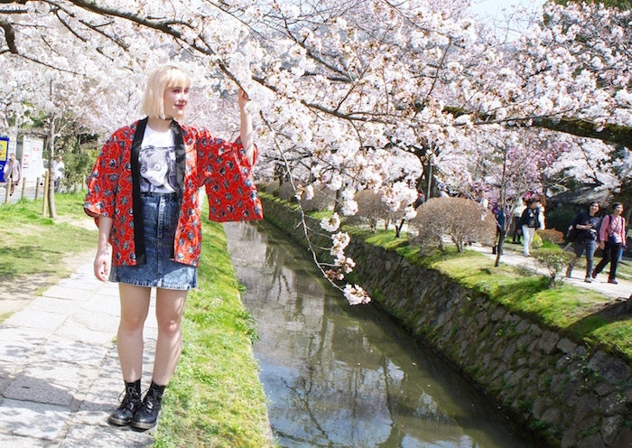 Telephone print Haori Jacket