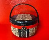 Japanese Ukiyoe bag - Calligraphy basket red black
