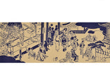 Tenugui - Monsters visiting Yoshiwara - cotton towel by Rumi Rock