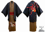 Mens AHOY! SAILOR GIRL Embroidered Wool Kimono - SALZ x SHISHUMANIA