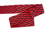 Mens kimono belt kaku obi wool yagasuri arrows red black