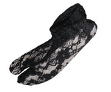 Black Stretchy Lace Tabi Socks - Size 22cm-25cm