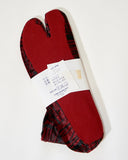 Japanese stretch tabi socks - red velvet