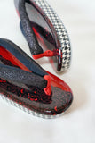 Zouri sandals red houndstooth - SALZ Tokyo original