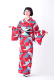 Japanese kimono red with white cranes - Modern Antenna
