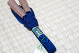 Blue mens haori himo, vintage Japanese haori cord