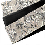 Kimono Belt Skull Party by Kawanabe Kyosai - Cotton Kaku Obi belt for men