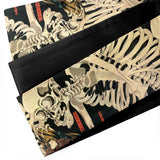 Kimono Belt with Skull by Utagawa Kuniyoshi - Cotton Kaku Obi belt for men