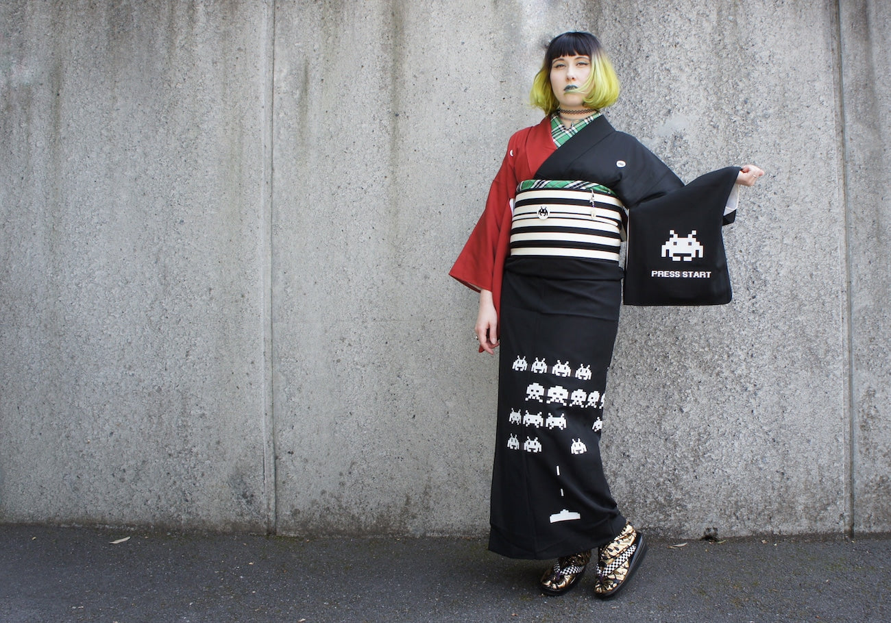 スペースインベーダー着物の作り方 How To Space Invader Kimono Salz Tokyo